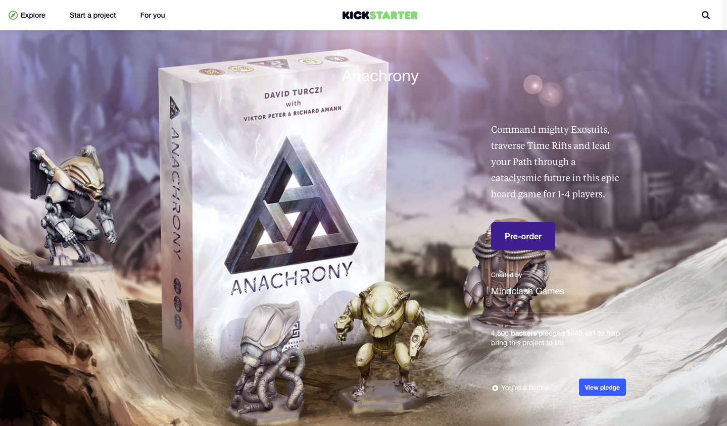 Anachrony Kickstarter